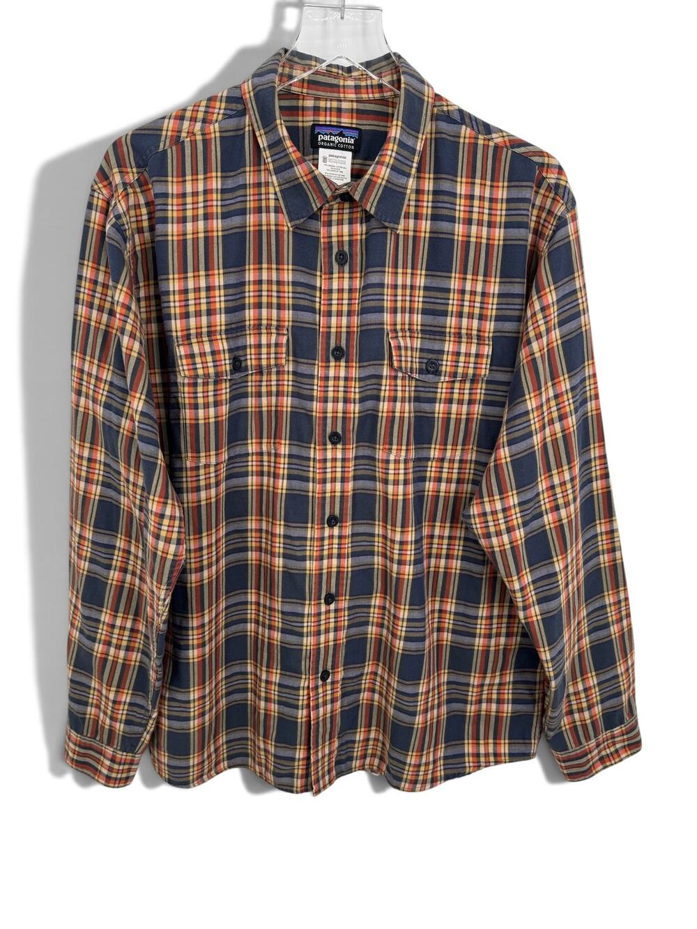 Patagonia shirt men's L plaid flannel buckshot organic cotton button front